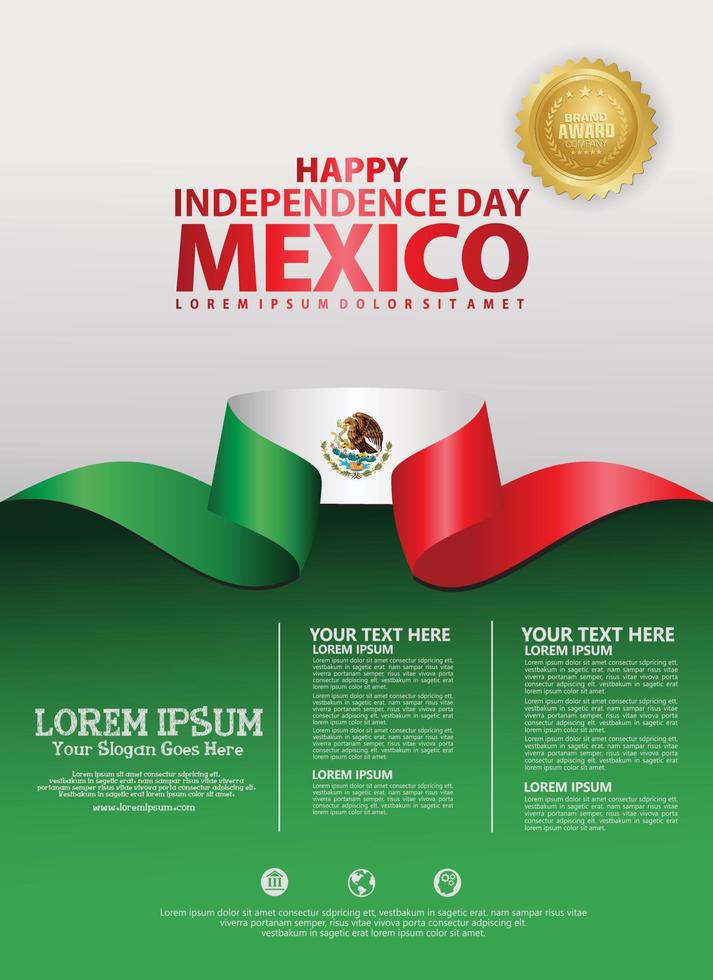 plantilla de fondo del feliz día de la independencia de méxico para un folleto de póster y un folleto para un evento de publicaciones vector