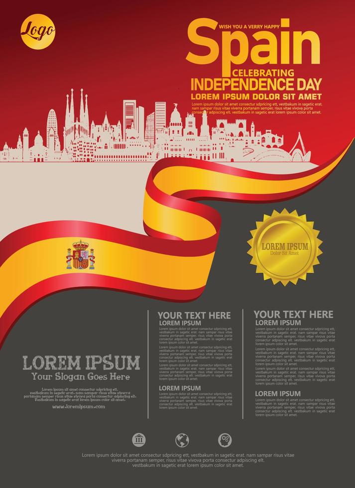 Spain national day modern design template. Design for poster, brochure, flayer and other users vector