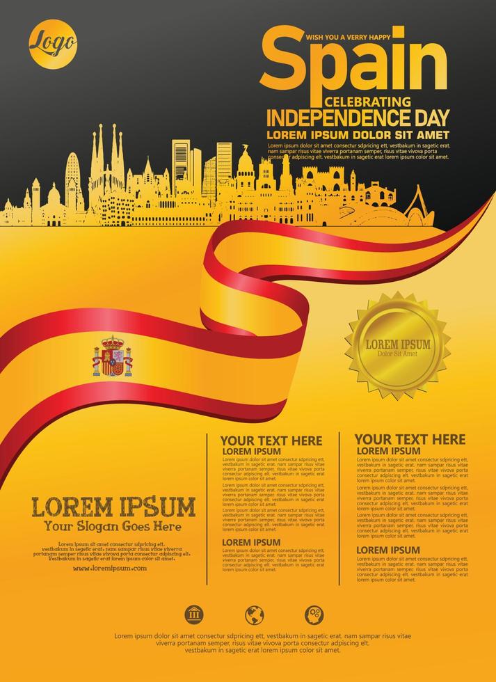 Spain national day modern design template. Design for poster, brochure, flayer and other users vector
