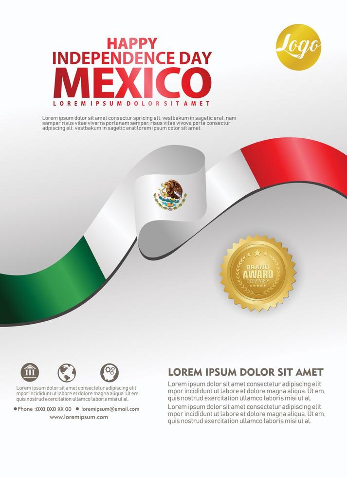 plantilla de fondo del feliz día de la independencia de méxico para un folleto de póster y un folleto para un evento de publicaciones vector