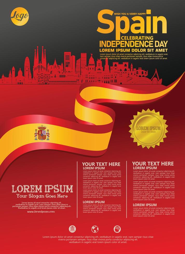 Spain national day modern design template. Design for poster, brochure, flayer and other users vector