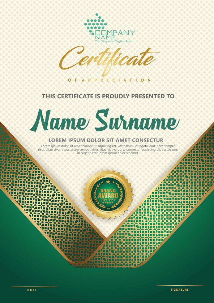 certificate template with luxury and elegant texture pattern background, diploma,Vector illustration vector