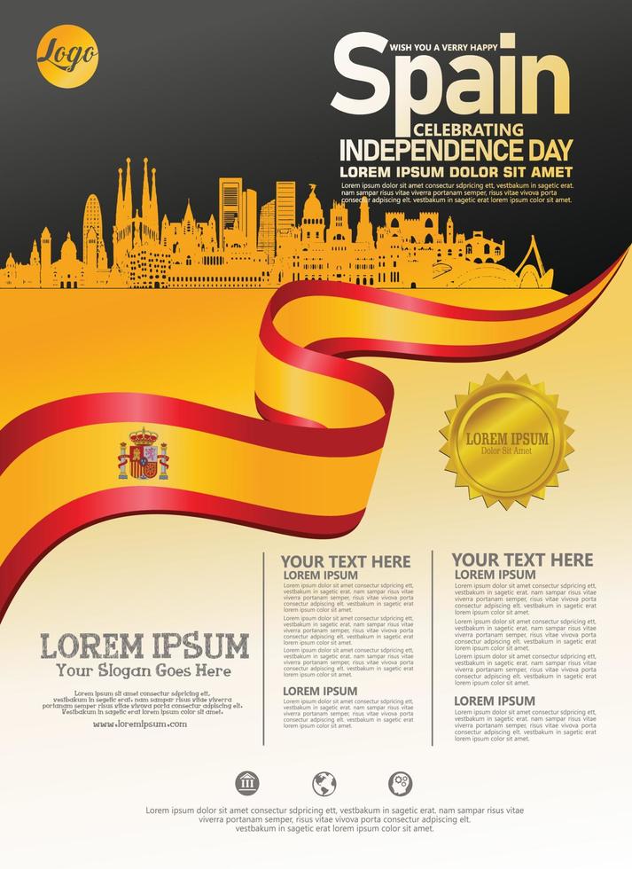 Spain national day modern design template. Design for poster, brochure, flayer and other users vector