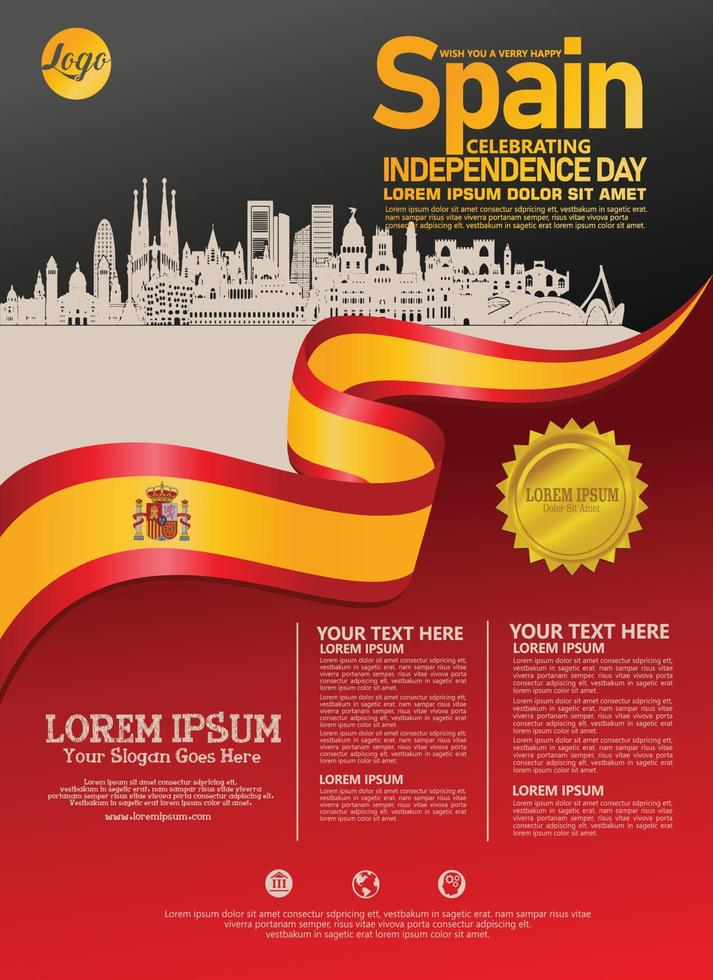 Spain national day modern design template. Design for poster, brochure, flayer and other users vector