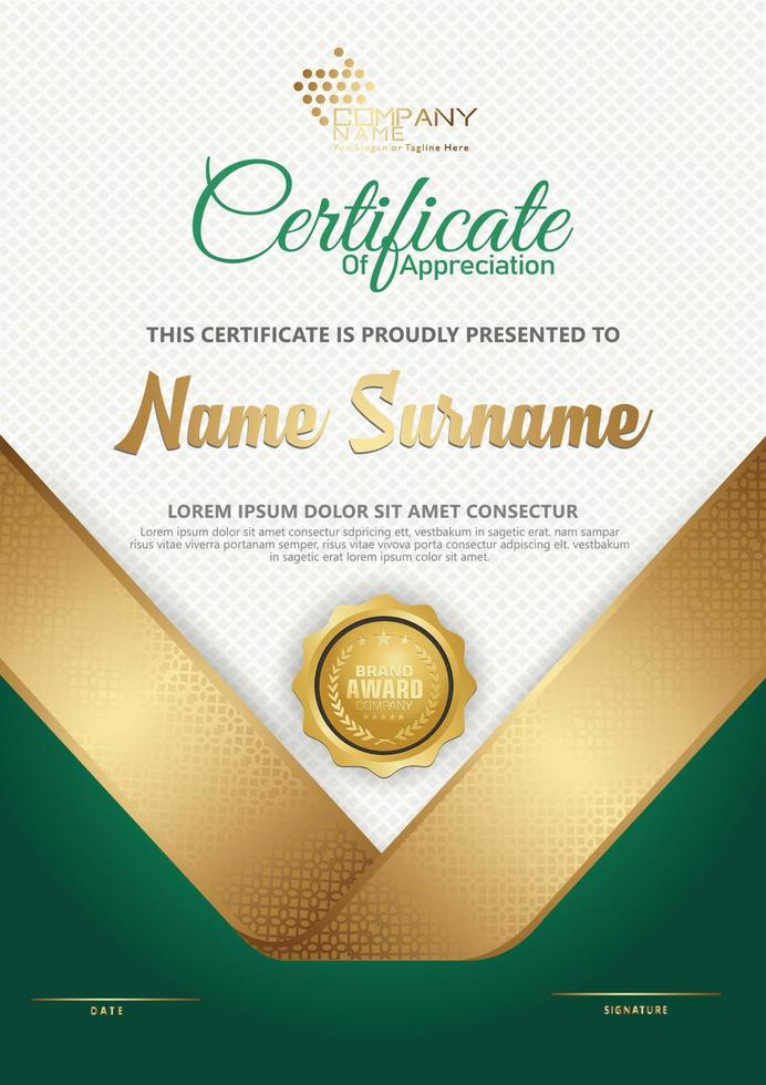 certificate template with luxury and elegant texture pattern background, diploma,Vector illustration vector