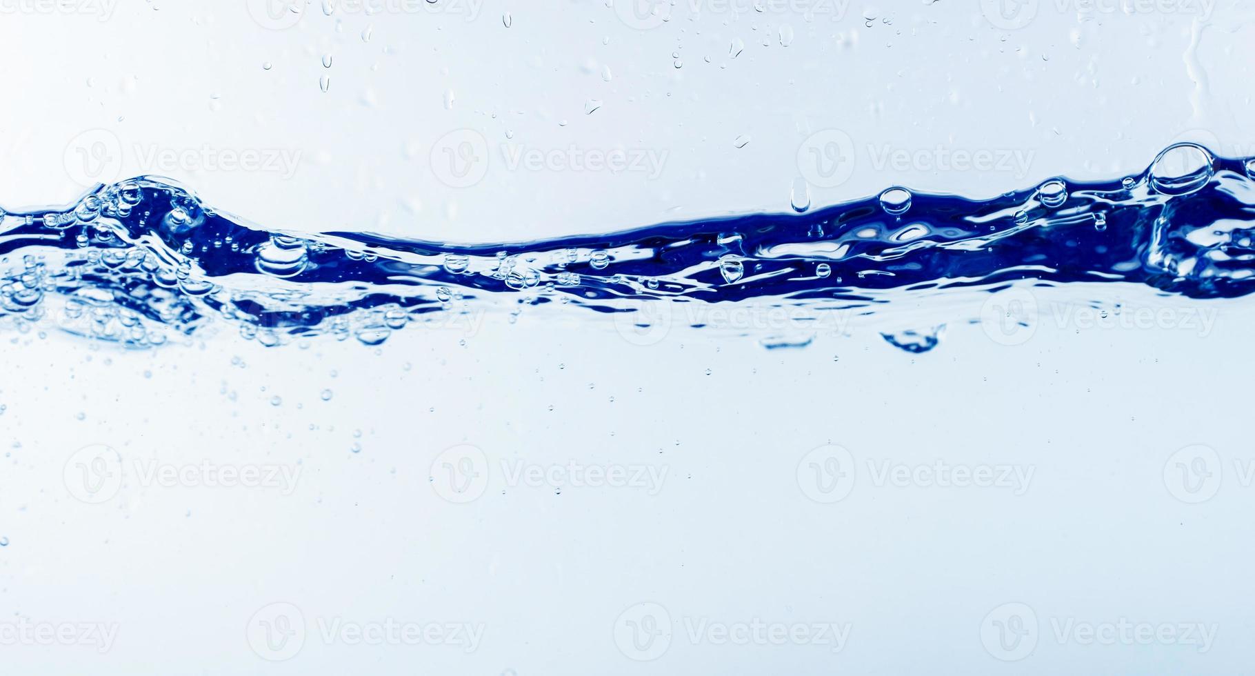 Water and bubbles on the blue water background photo