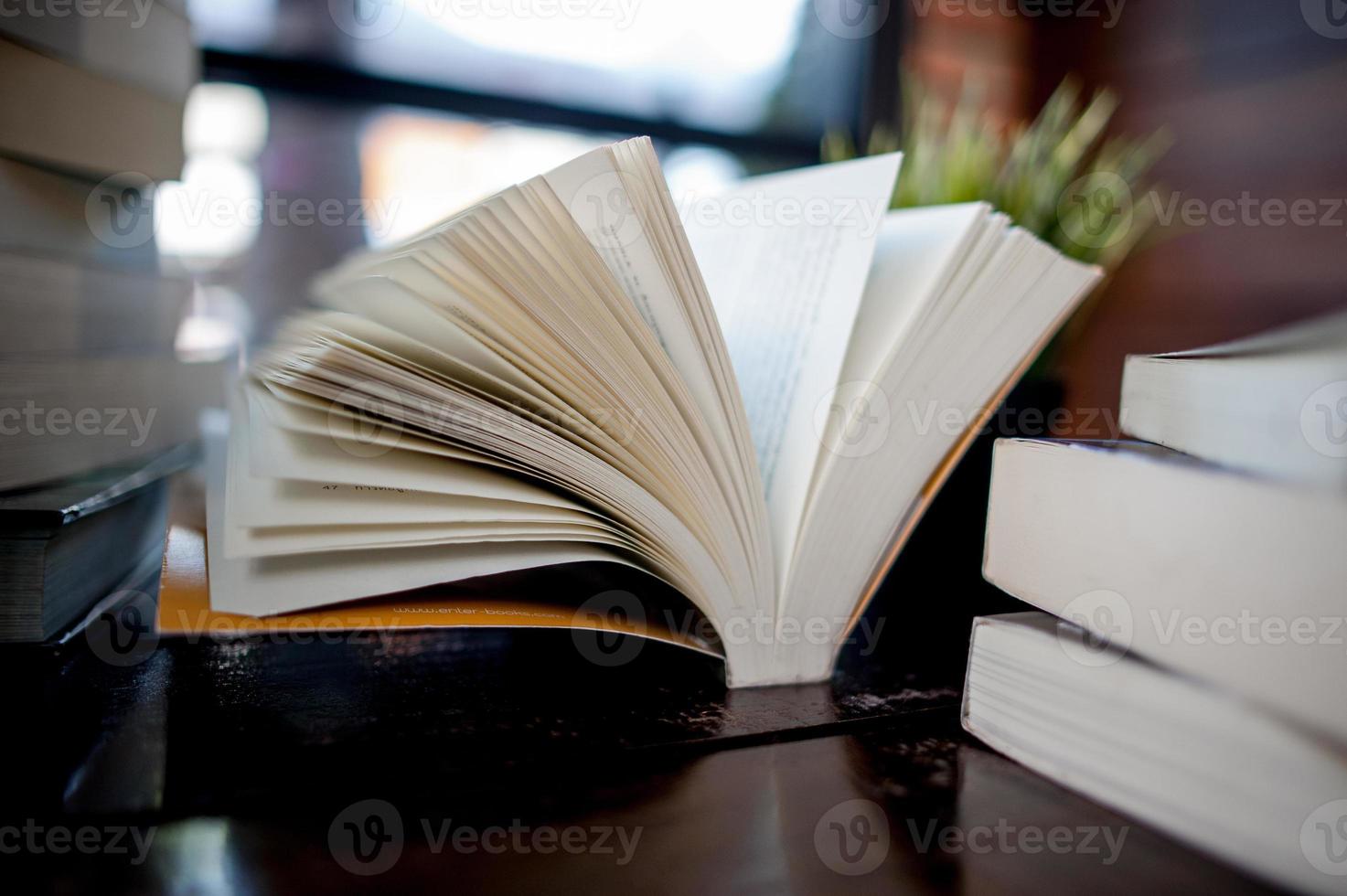 Book placed on the desk A lot of books, beautiful colors for studying, knowledge,education - images photo