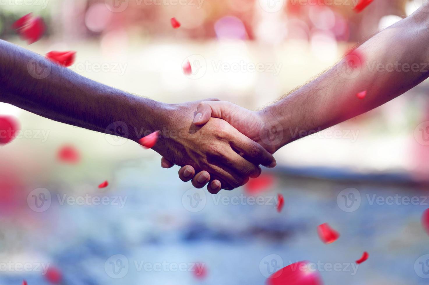 Teamwork and Unity Teamwork, handshaking in the team Team concept photo