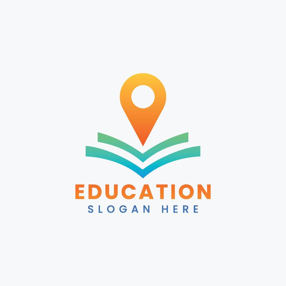 Abstract modern educational logo design, Colorful gradient education logo design vector