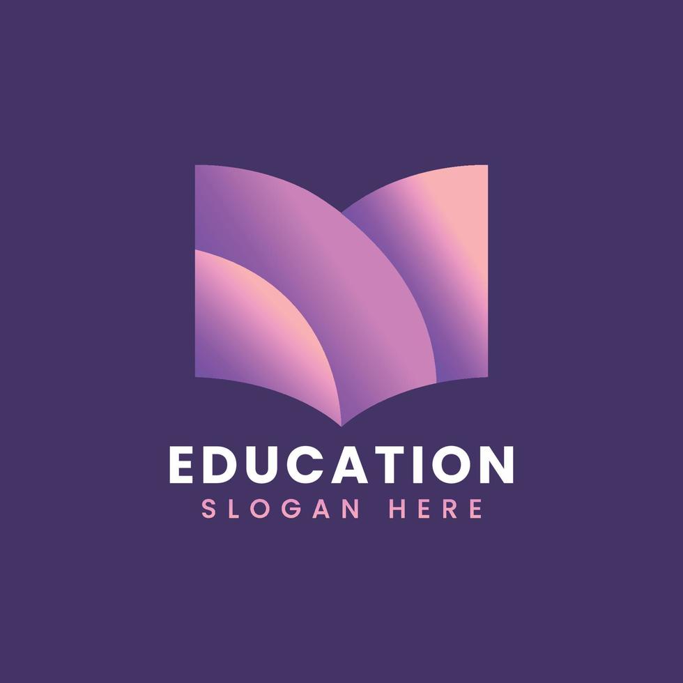 Abstract modern educational logo design, Colorful gradient education logo design vector