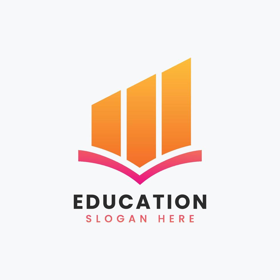 Abstract modern educational logo design, Colorful gradient education logo design vector