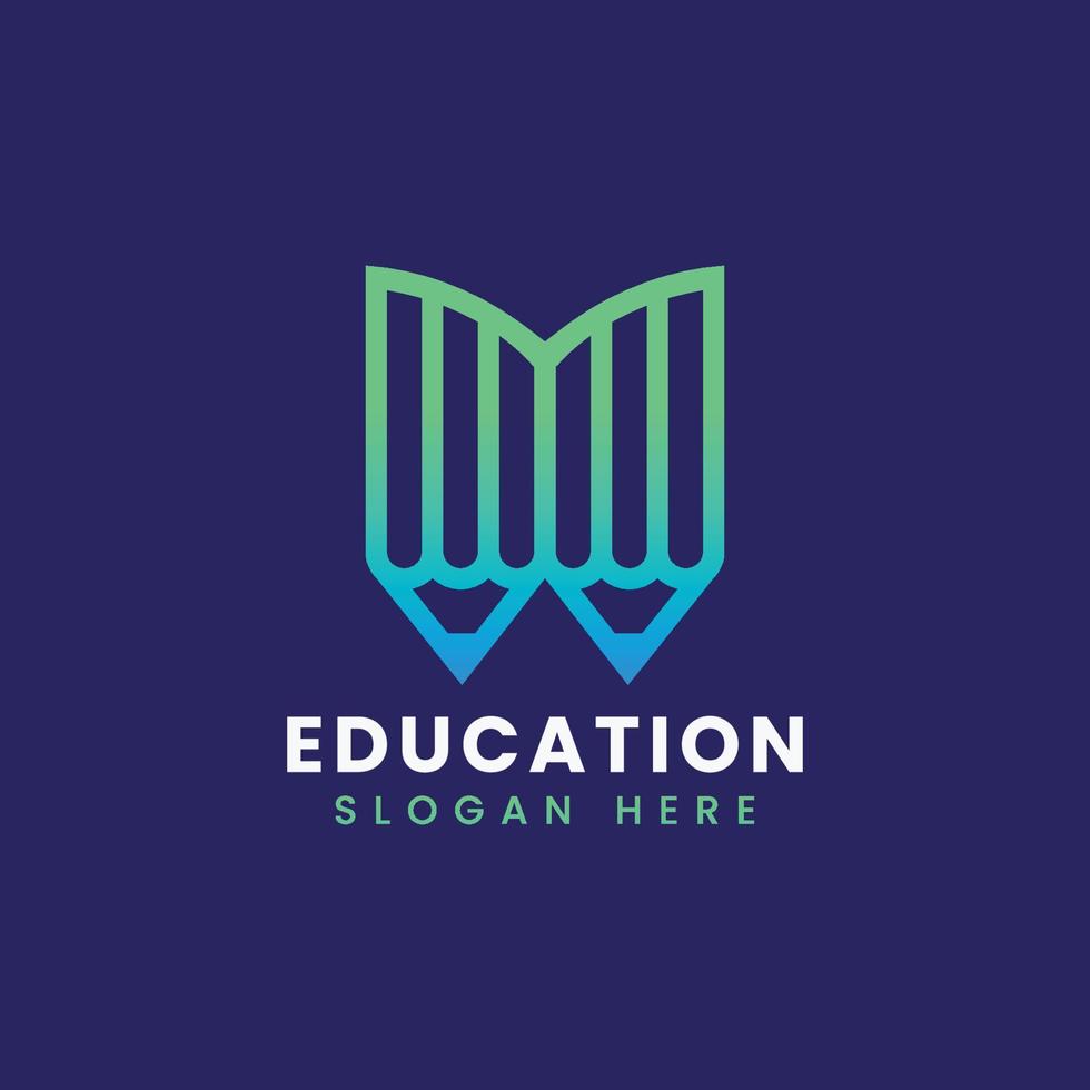 Abstract modern educational logo design, Colorful gradient education logo design vector