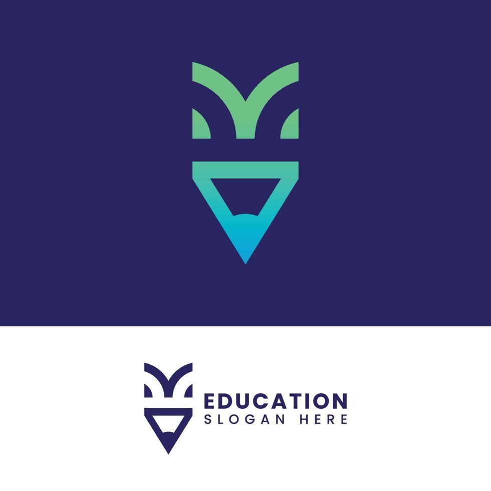 diseño de logotipo educativo moderno abstracto, diseño de logotipo educativo degradado colorido vector