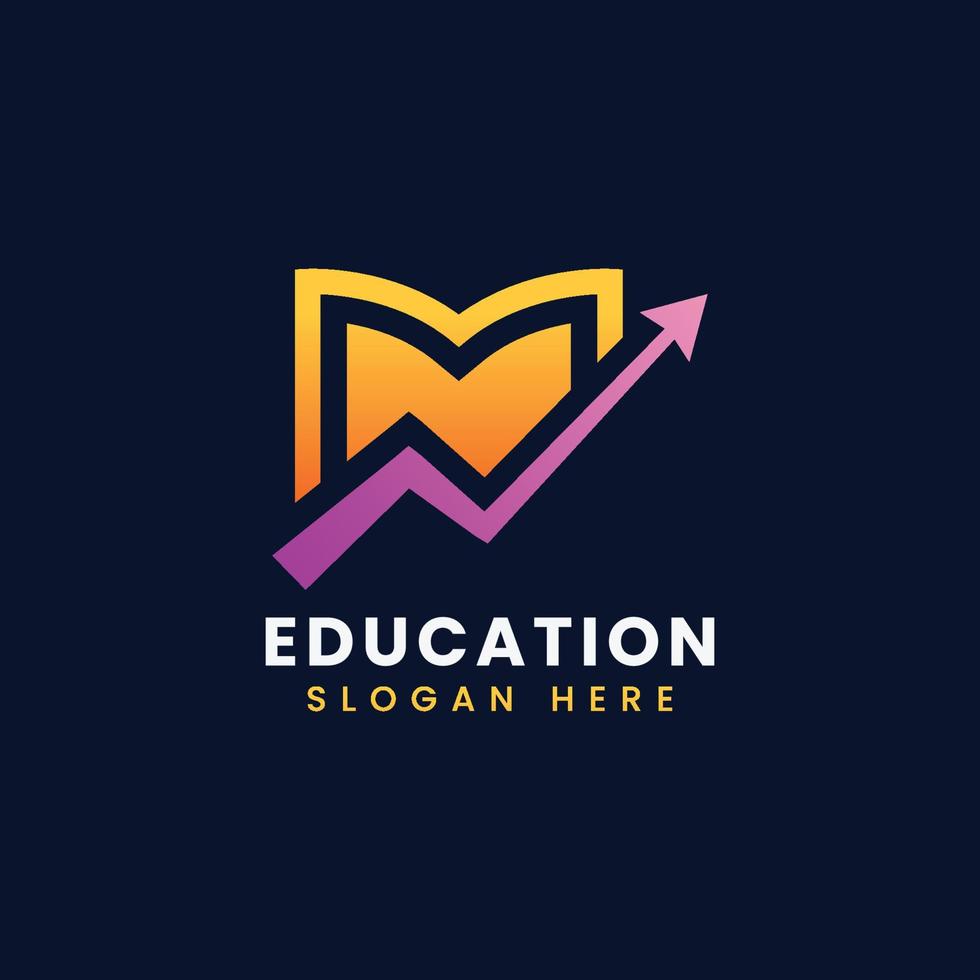 Abstract modern educational logo design, Colorful gradient education logo design vector