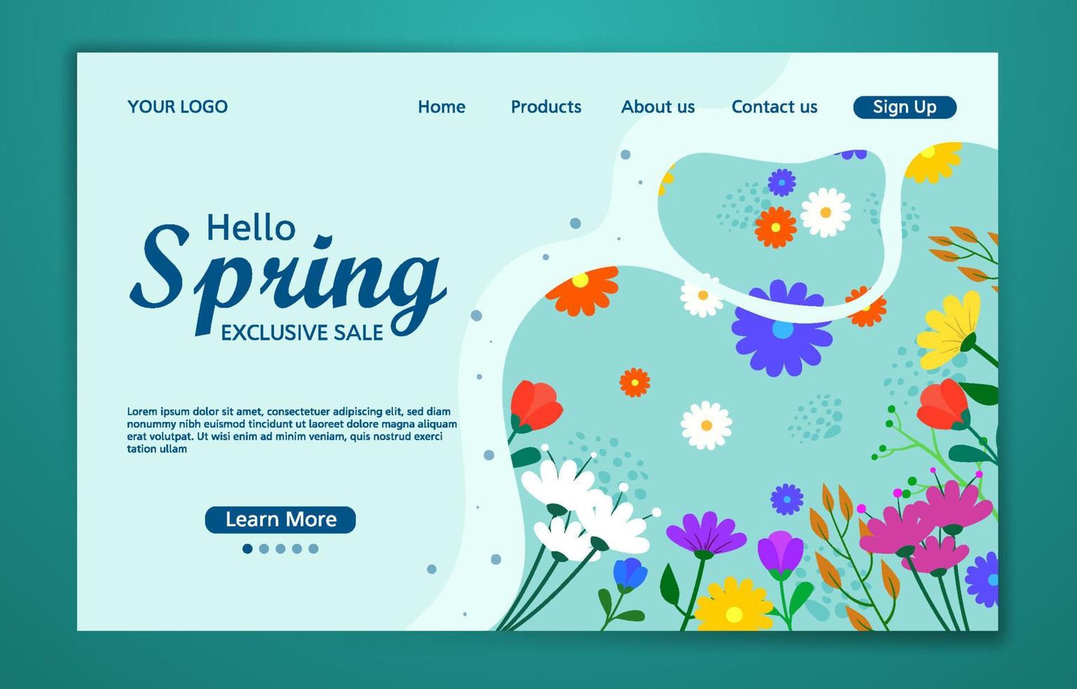 Spring Sale Landing Page vector