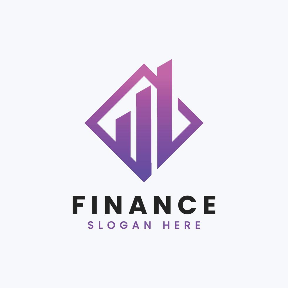 Creative growth data finance modern accounting logo design vector