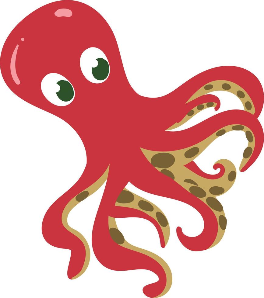 lindo pulpo rojo con ojos grandes. vector aislado de octopoda y animal  acuático 6817336 Vector en Vecteezy