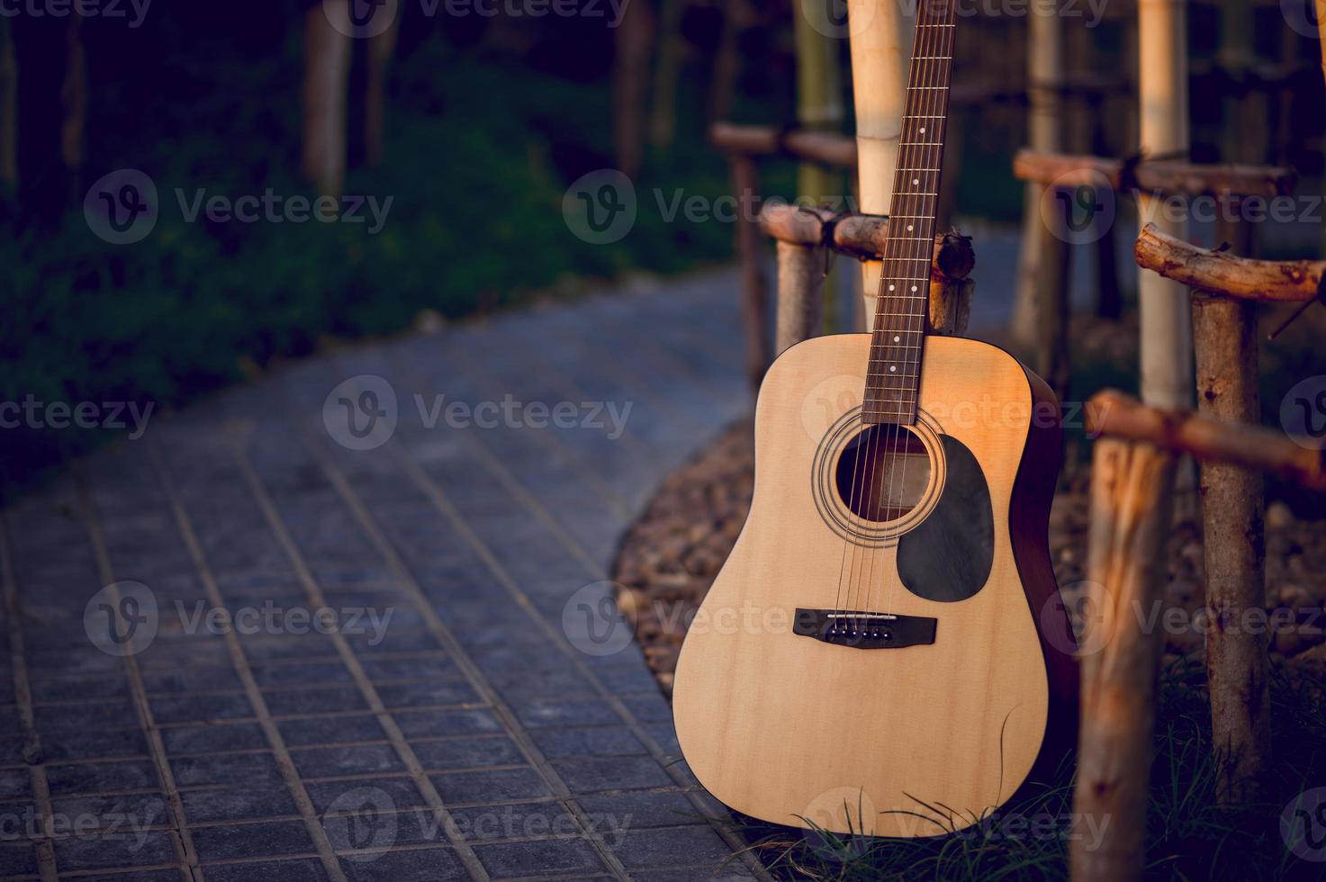 Guitar instrument Of professional guitarists Musical instrument concept For entertainment photo