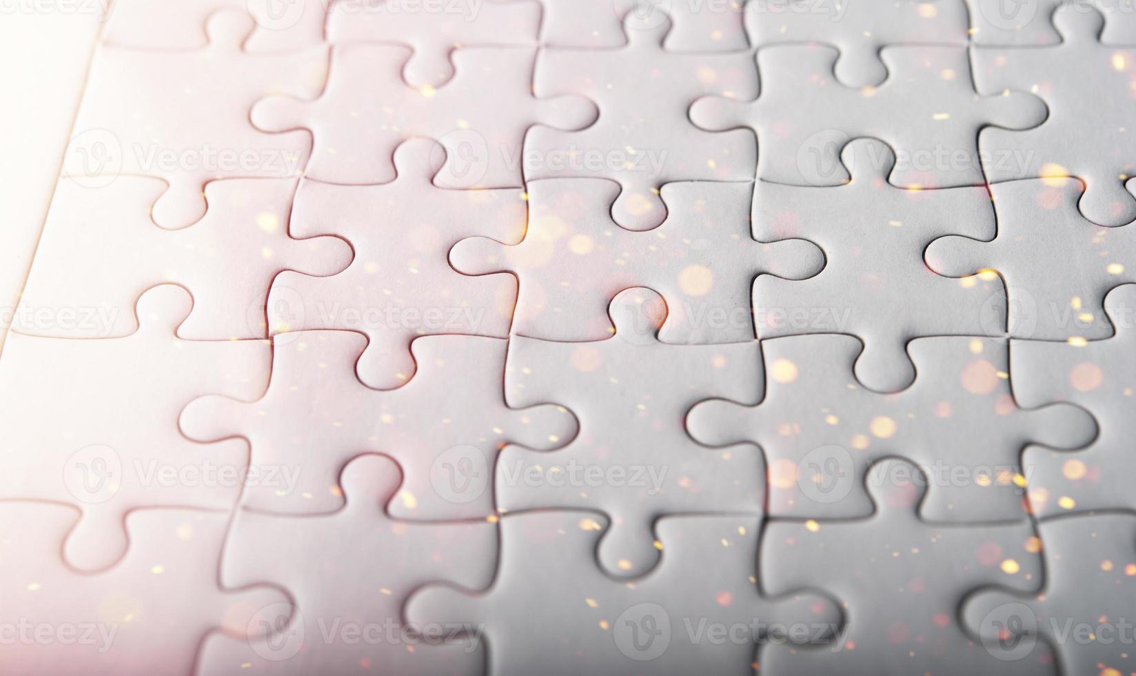 White puzzles represent harmony and power of successful people. photo