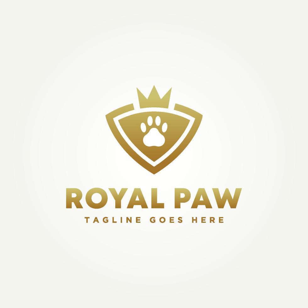 royal paw pet shop minimalist line art logo vector