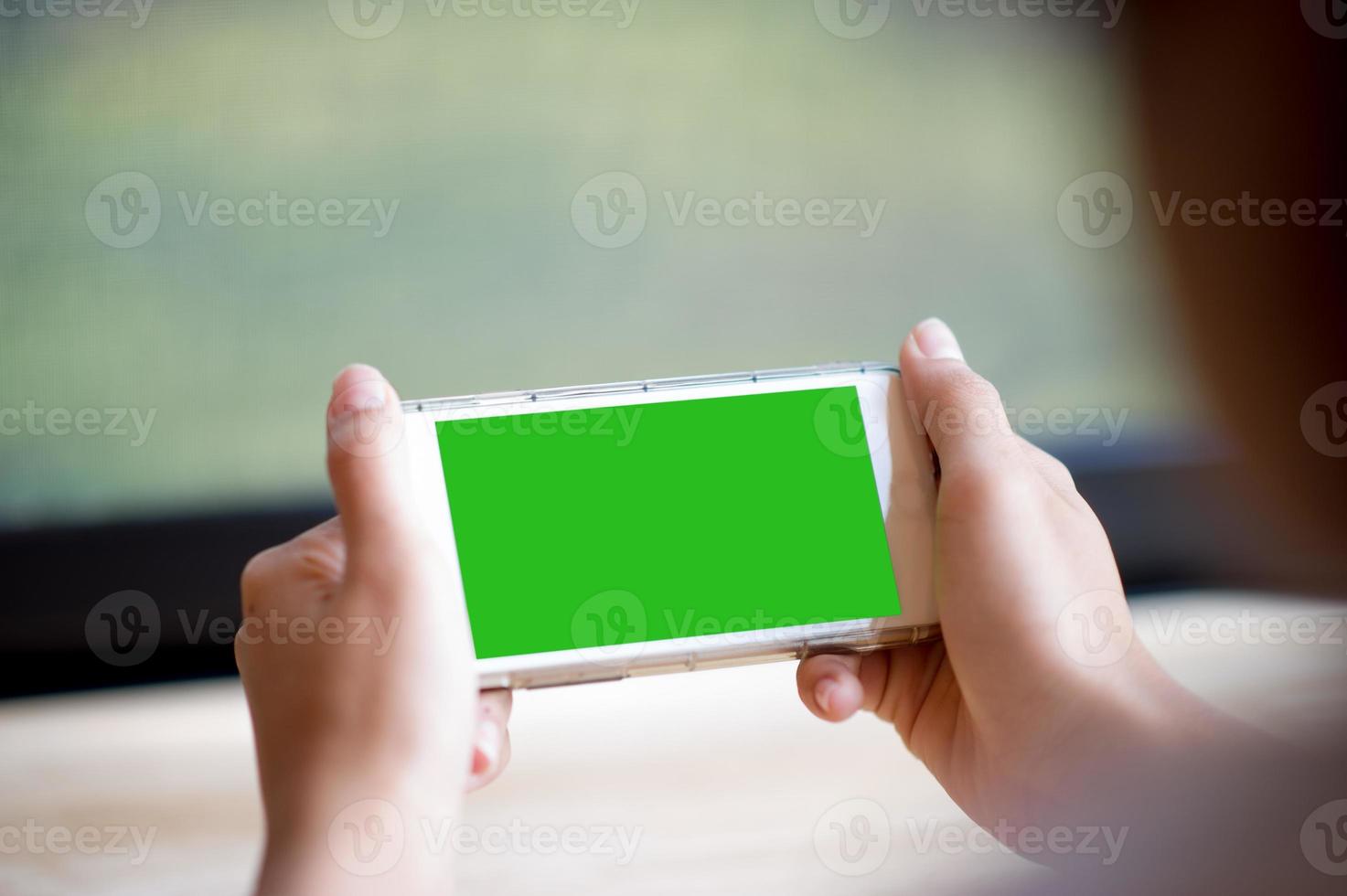 Hands and phones, online communication Online business Concept of using technology photo