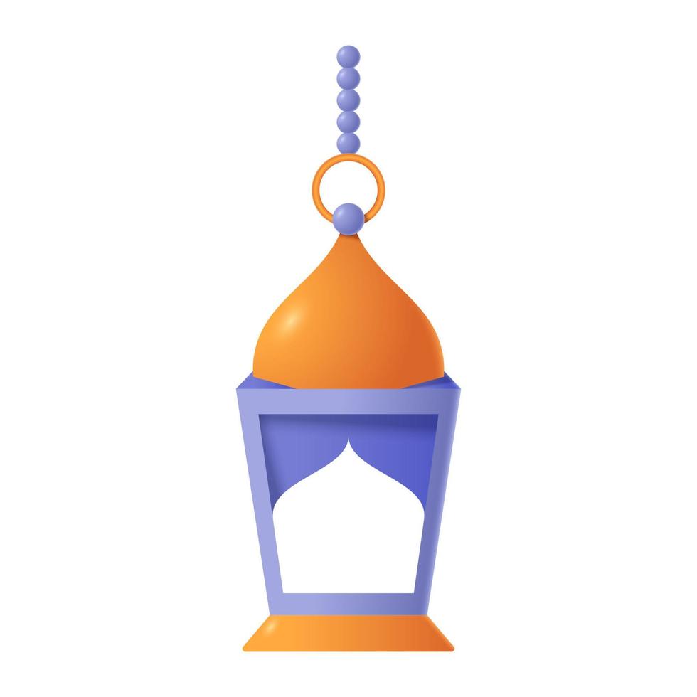 3D Illustration of Arabic Lantern. Vector Illustration