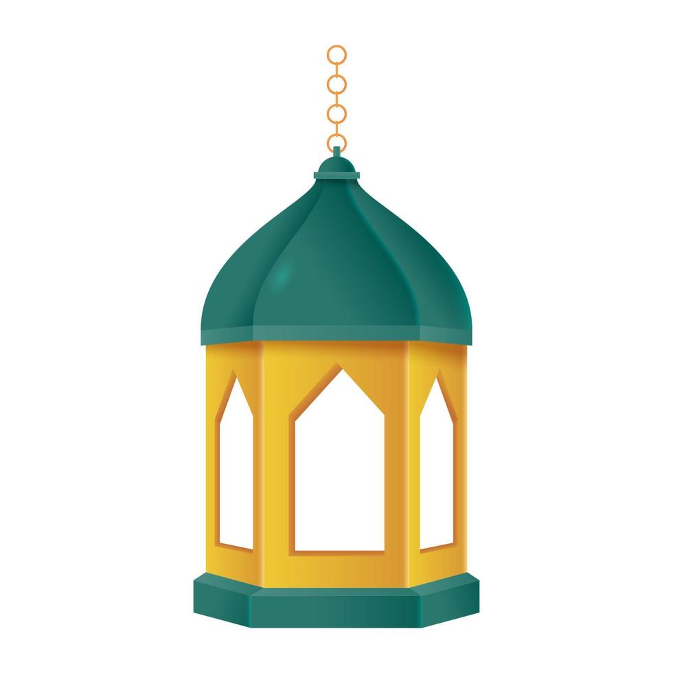 3D Illustration of Arabic Lantern. Vector Illustration