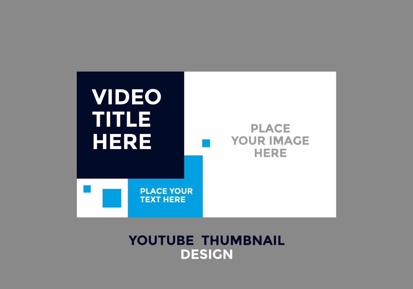 diseño de miniatura de youtube editable en tema de color azul cuadrado vector