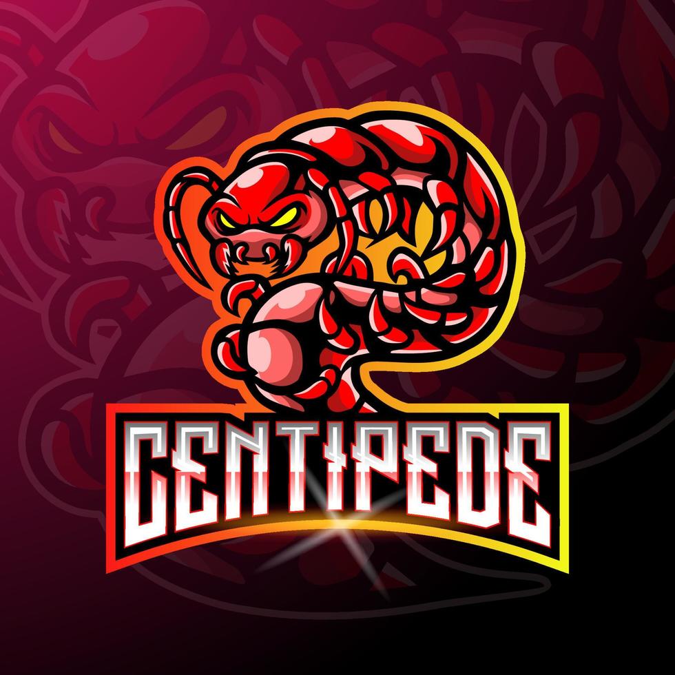 Centipede mascot esport logo design vector