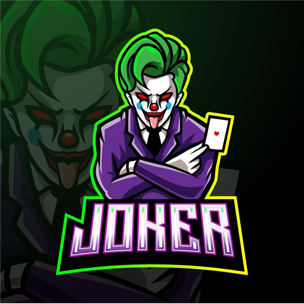 Joker clown mascot. esport logo design 6818316 Vector Art at Vecteezy