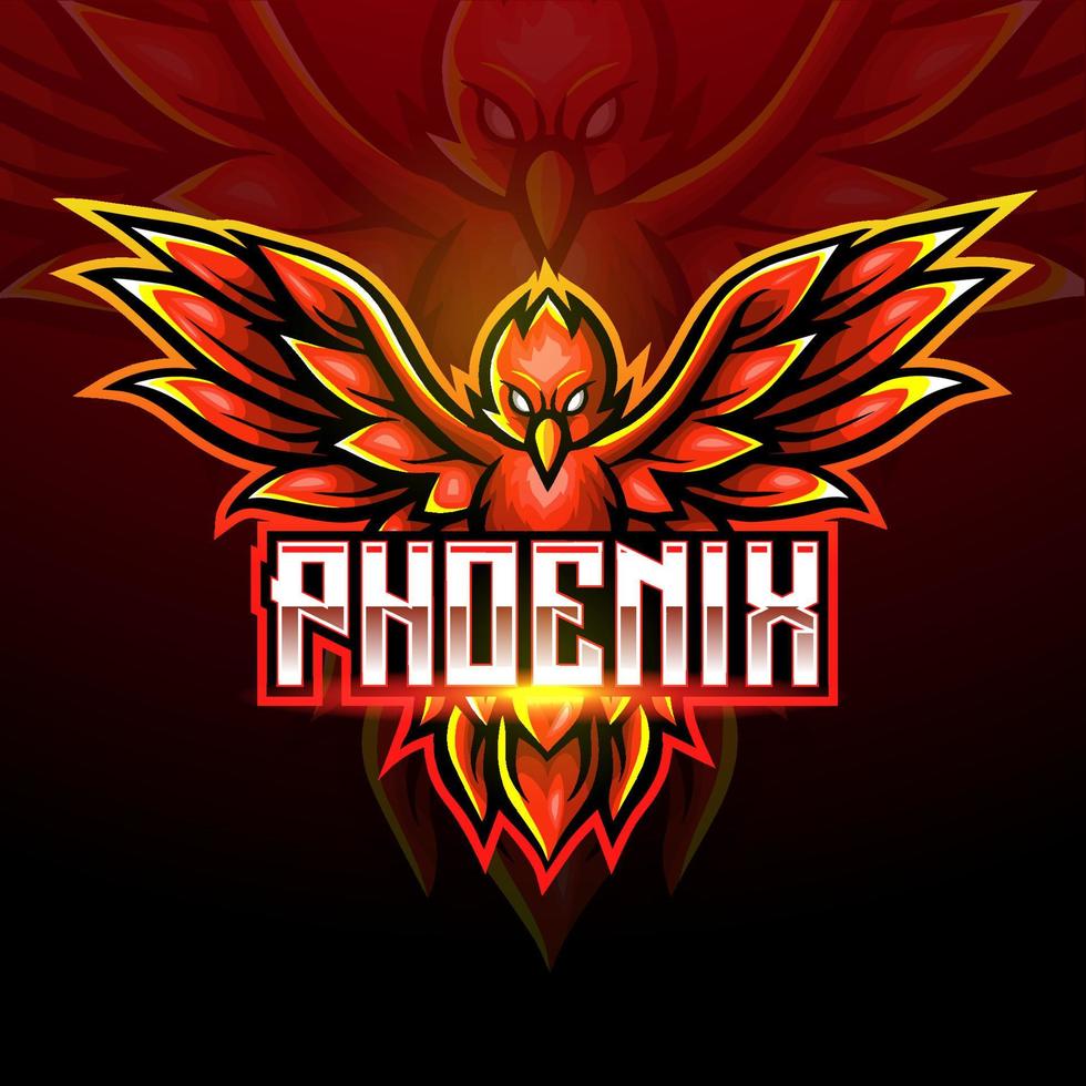 Phoenix mascot. esport logo design vector