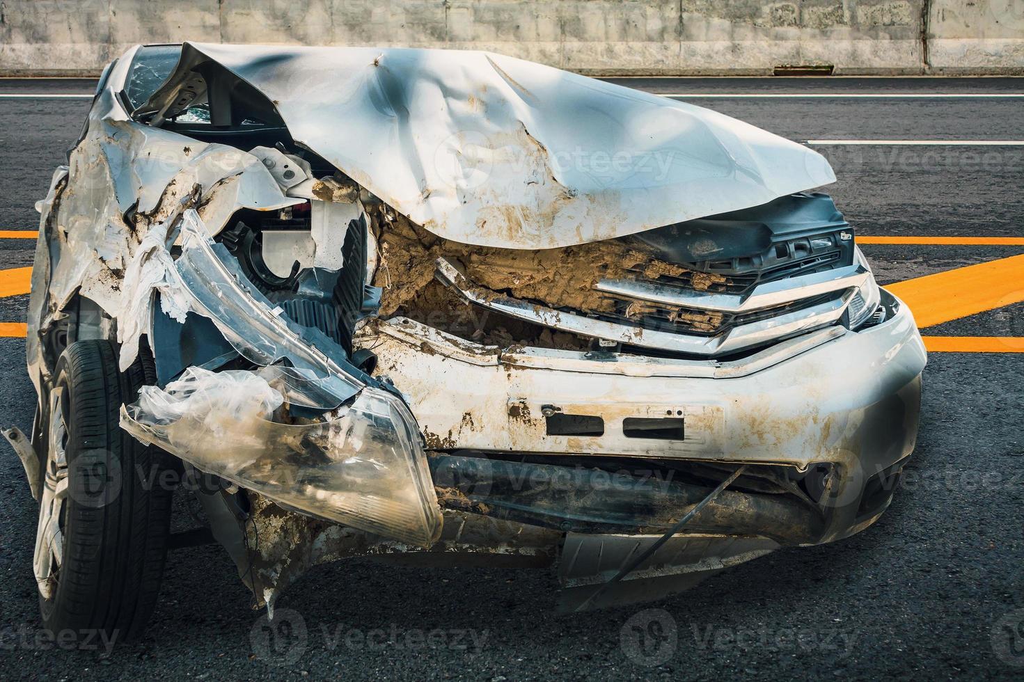 car crash accident on the road photo