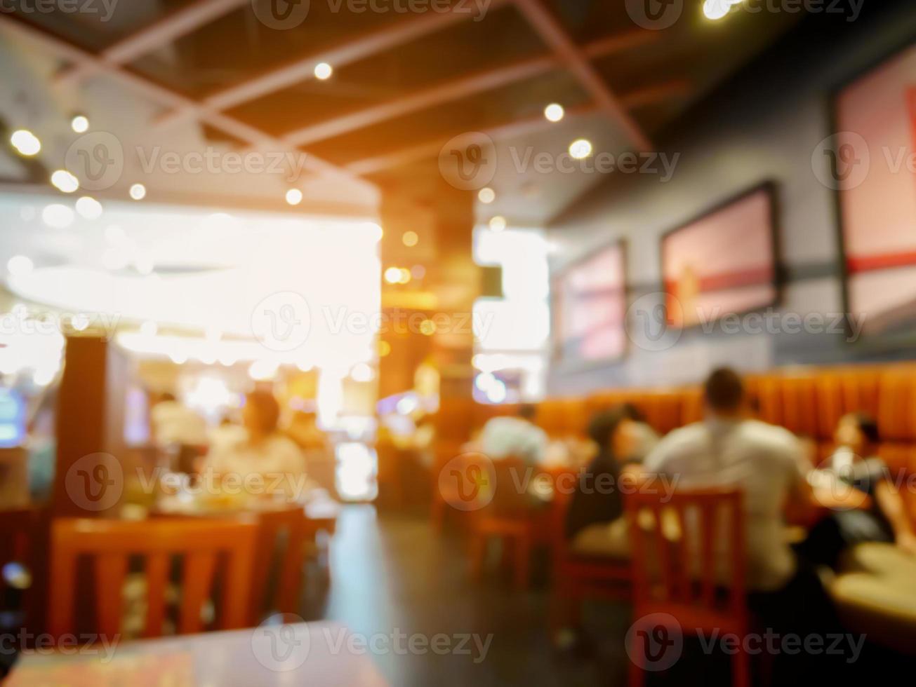 Customer in restaurant blur background with bokeh photo