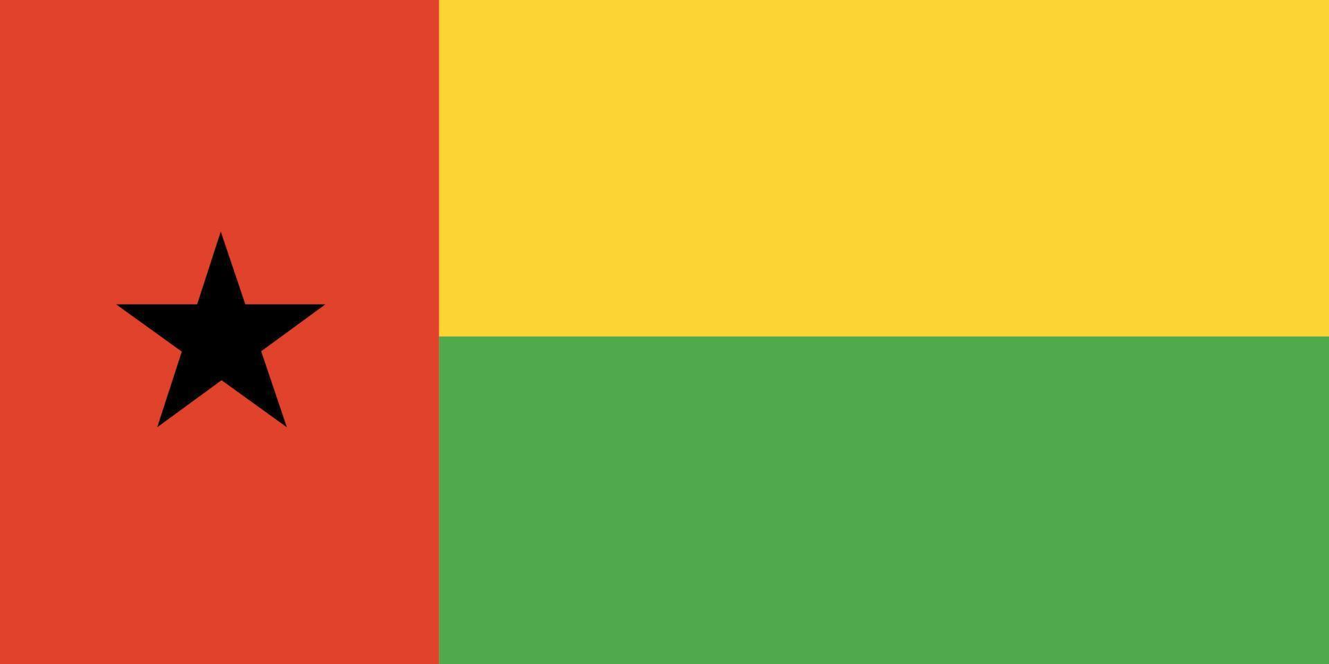 bandera de guinea bisáu. colores y proporciones oficiales. bandera nacional de guinea bissau vector