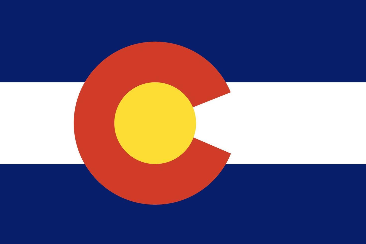 Colorado state flag. Official colors and proportions. National Colorado flag. vector