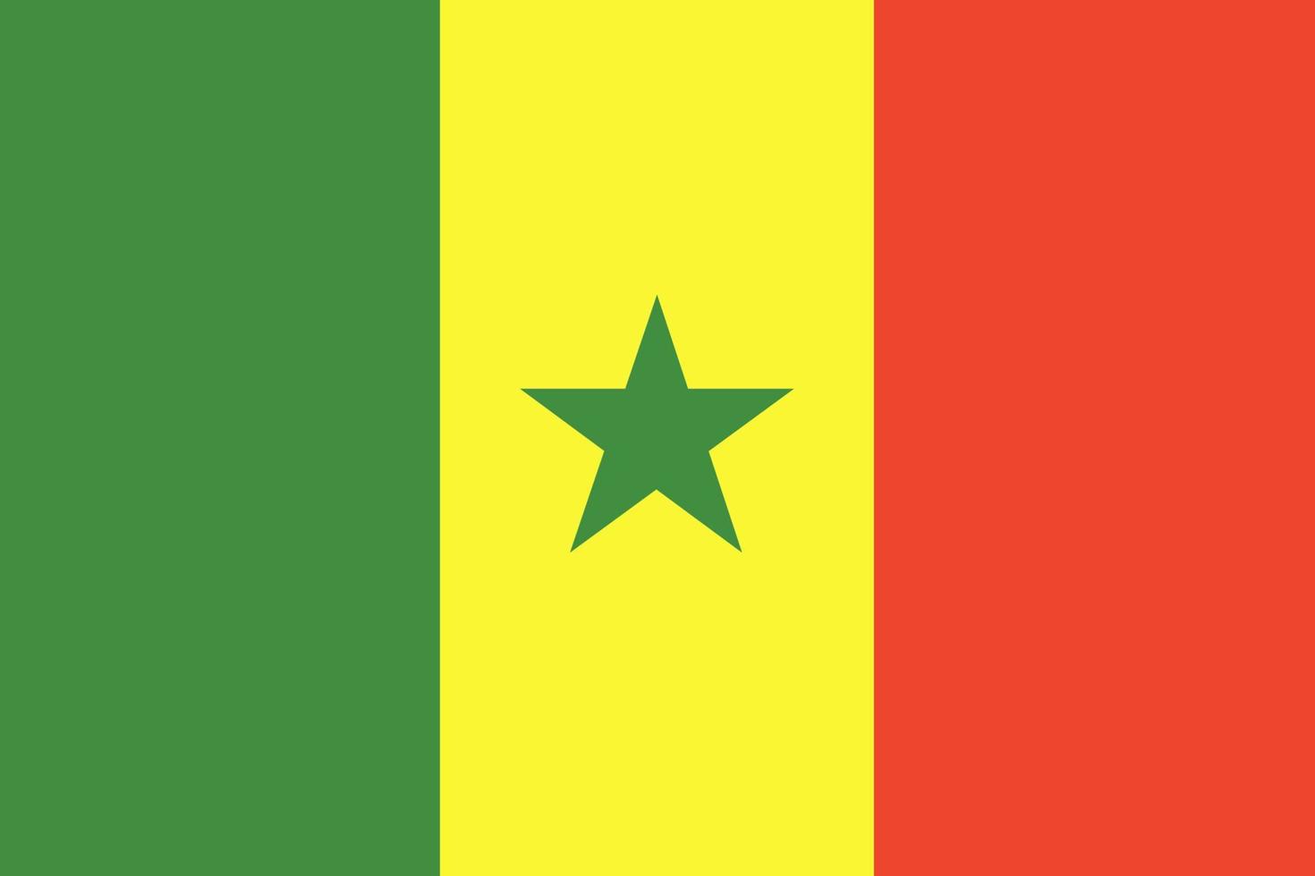 Senegal flag. Official colors and proportions. National Senegal flag. vector