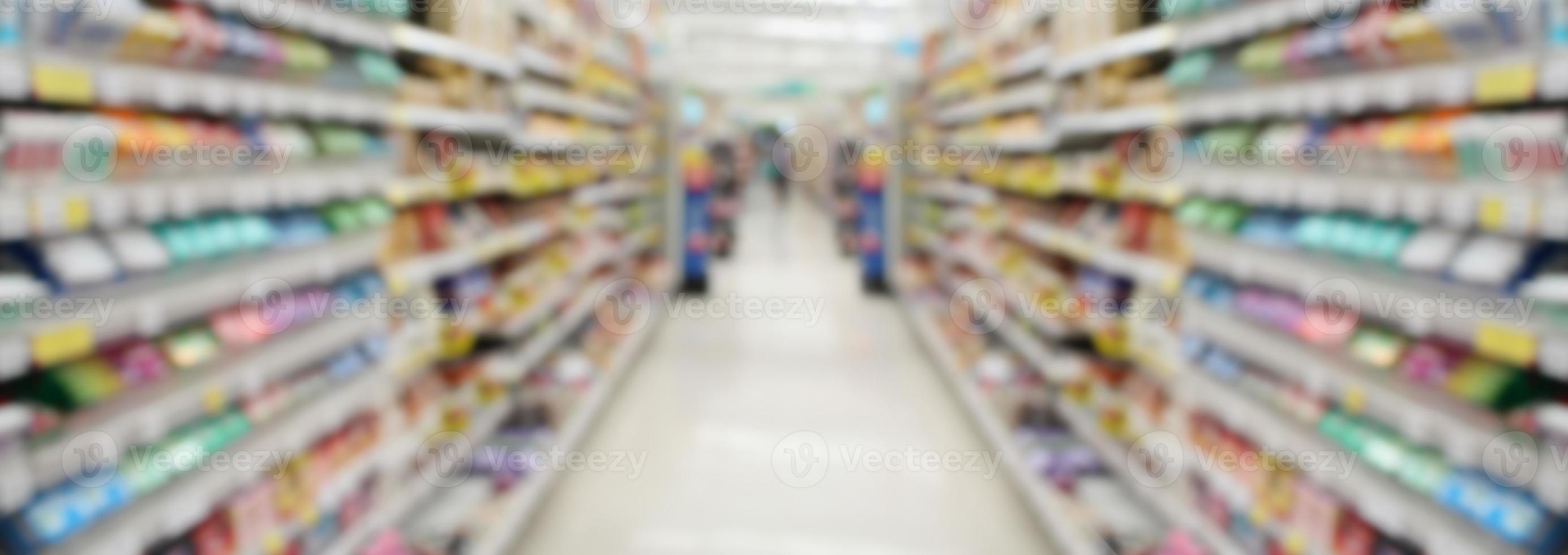 supermarket in blurry for background photo