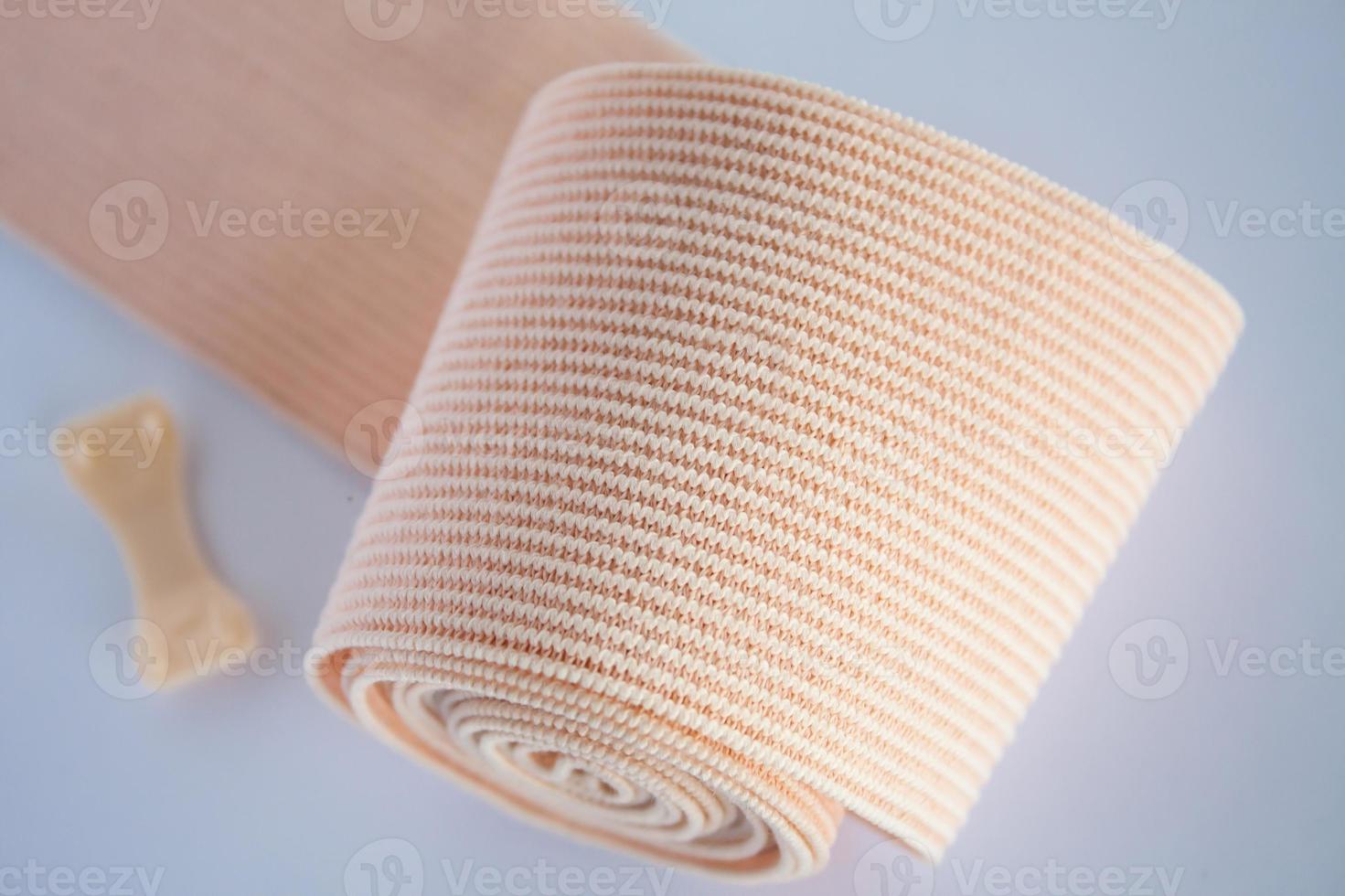 elastic bandage on the white background photo