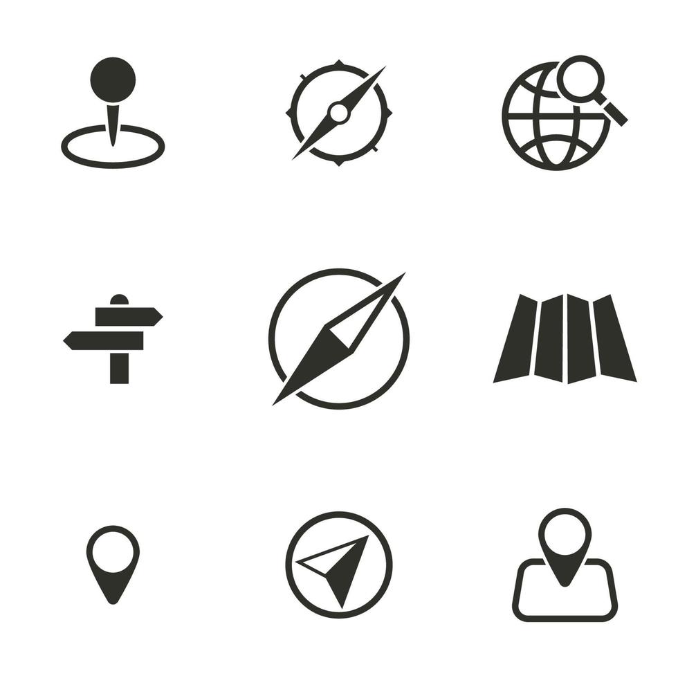 Vector illustration on the theme maps, location, navigation icons