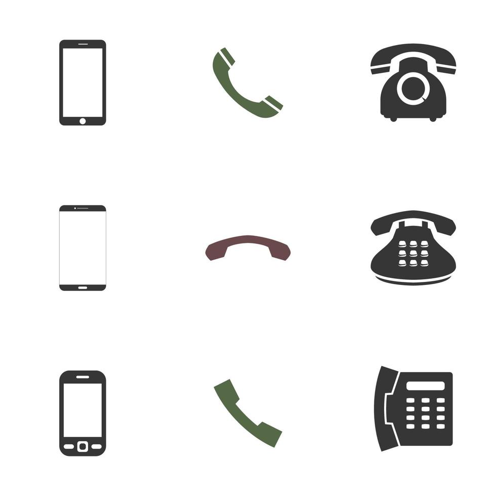 iconos de teléfono sobre un fondo blanco vector