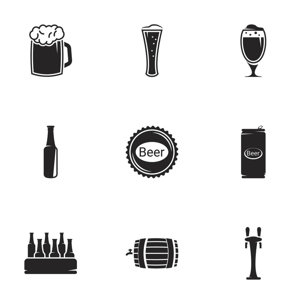 Icons for theme beer. White background vector