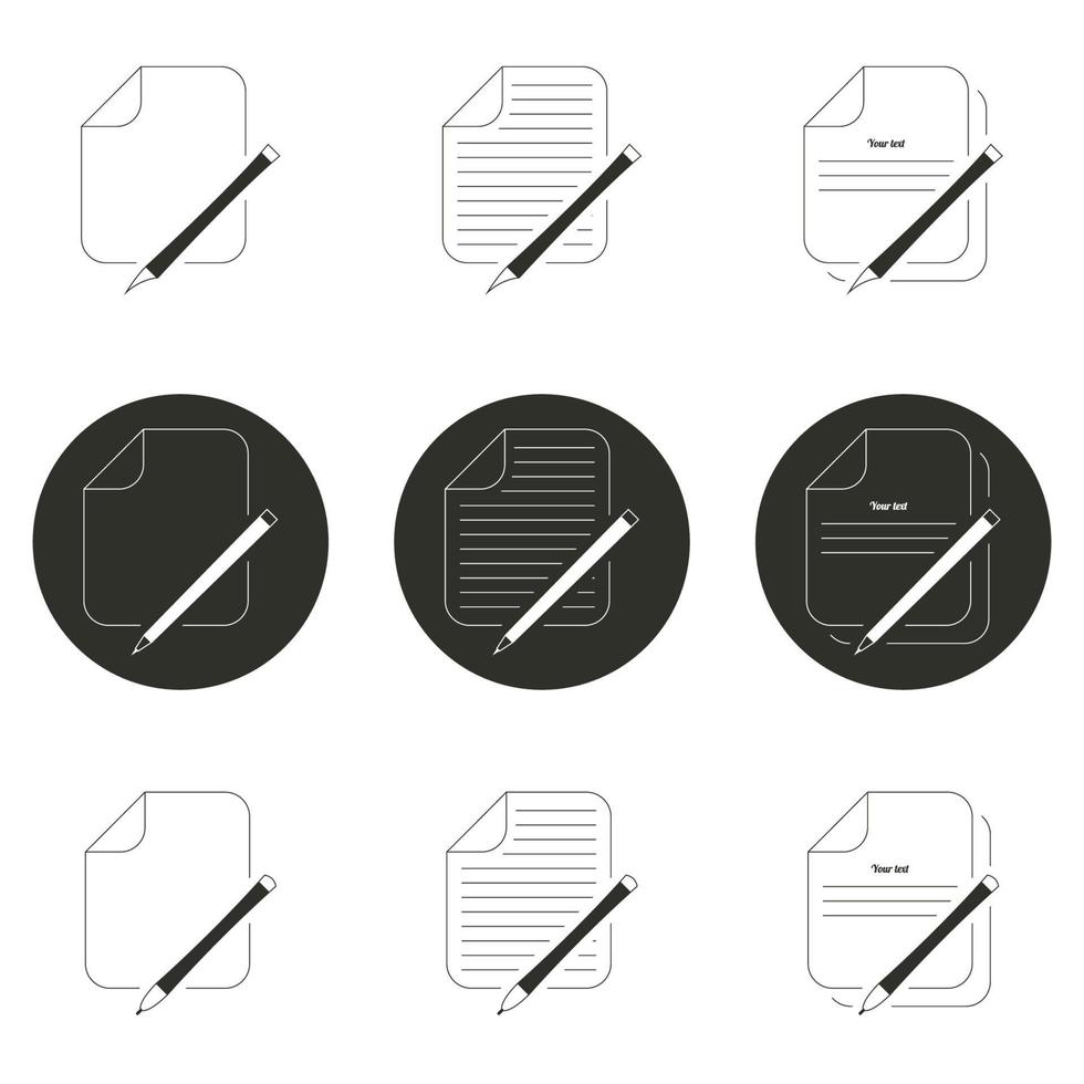 Vector illustration on the theme document and pen