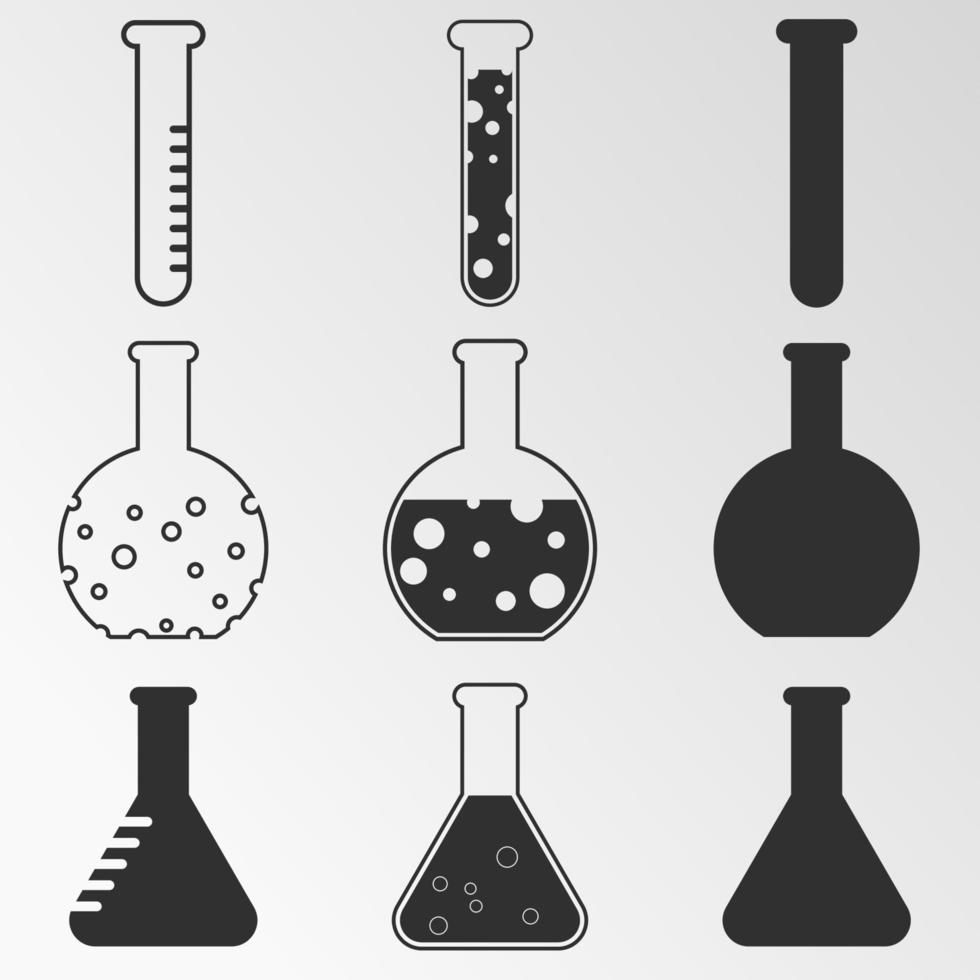 Vector illustration on the theme flask, chemistry