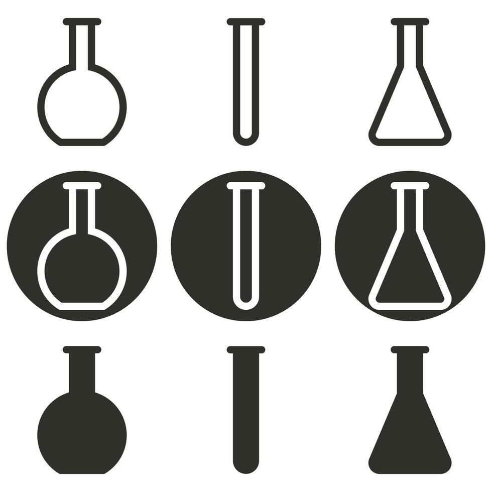 ilustración vectorial sobre el tema química, matraz vector