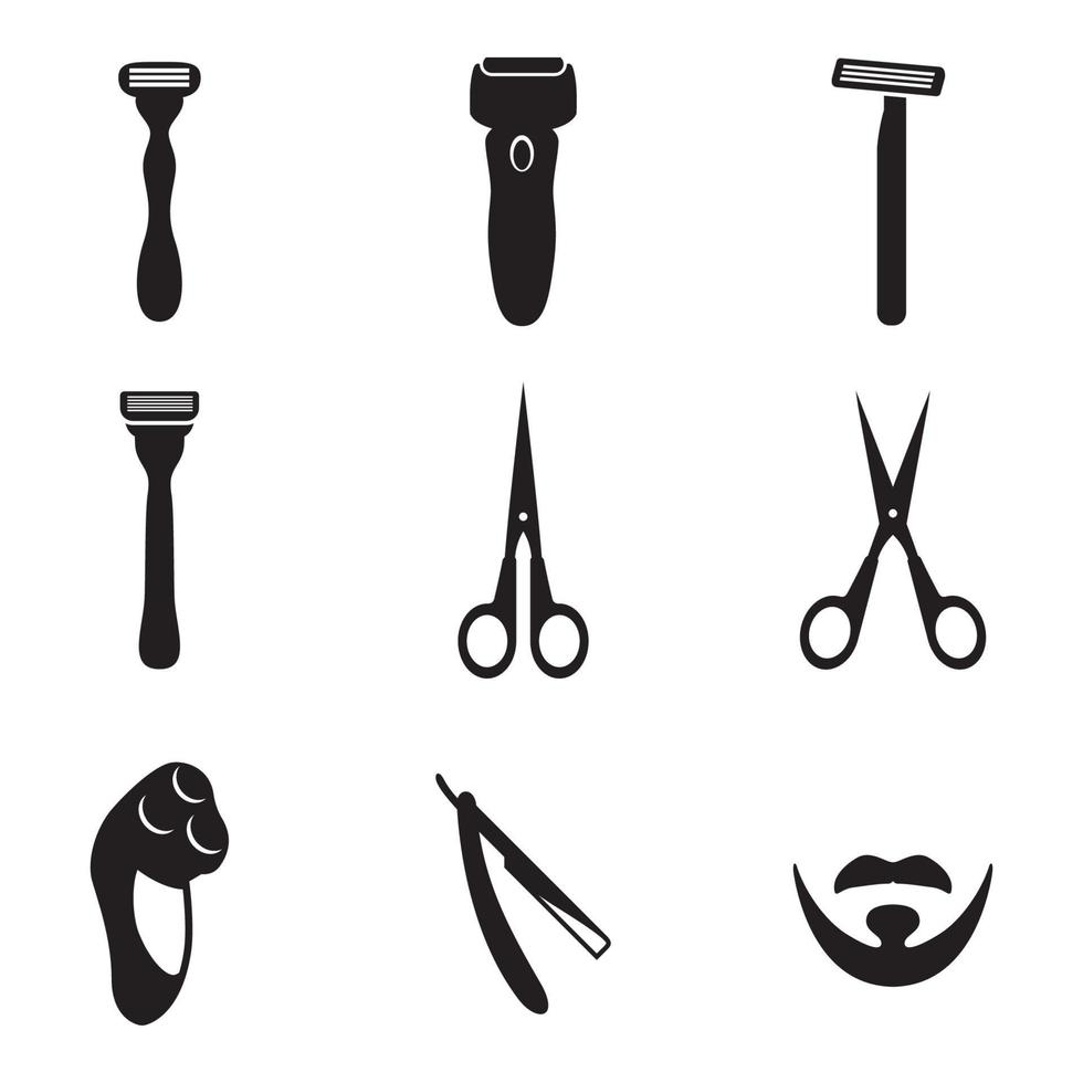 ilustración vectorial sobre los iconos de afeitado del tema vector