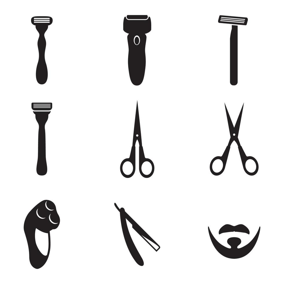Vector illustration on the theme shaving icons