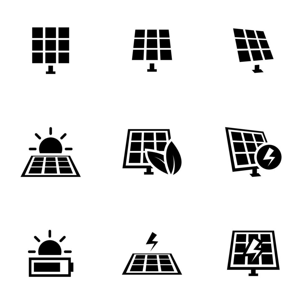 iconos para paneles solares temáticos, vector, icono, conjunto. Fondo blanco vector