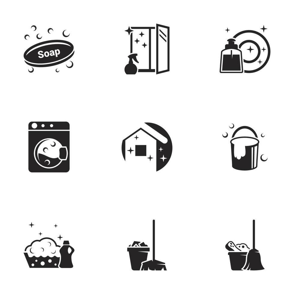 Icons for theme House Cleaning. White background vector
