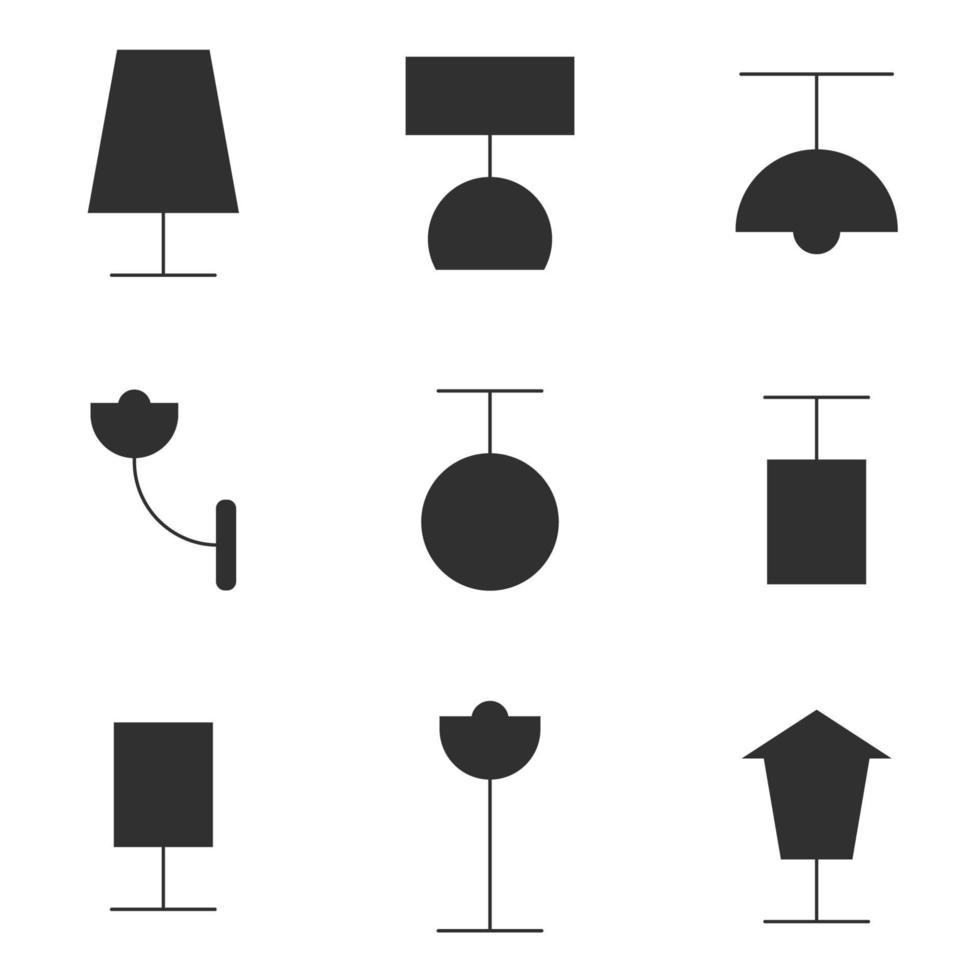 Vector illustration on the theme lamp icons