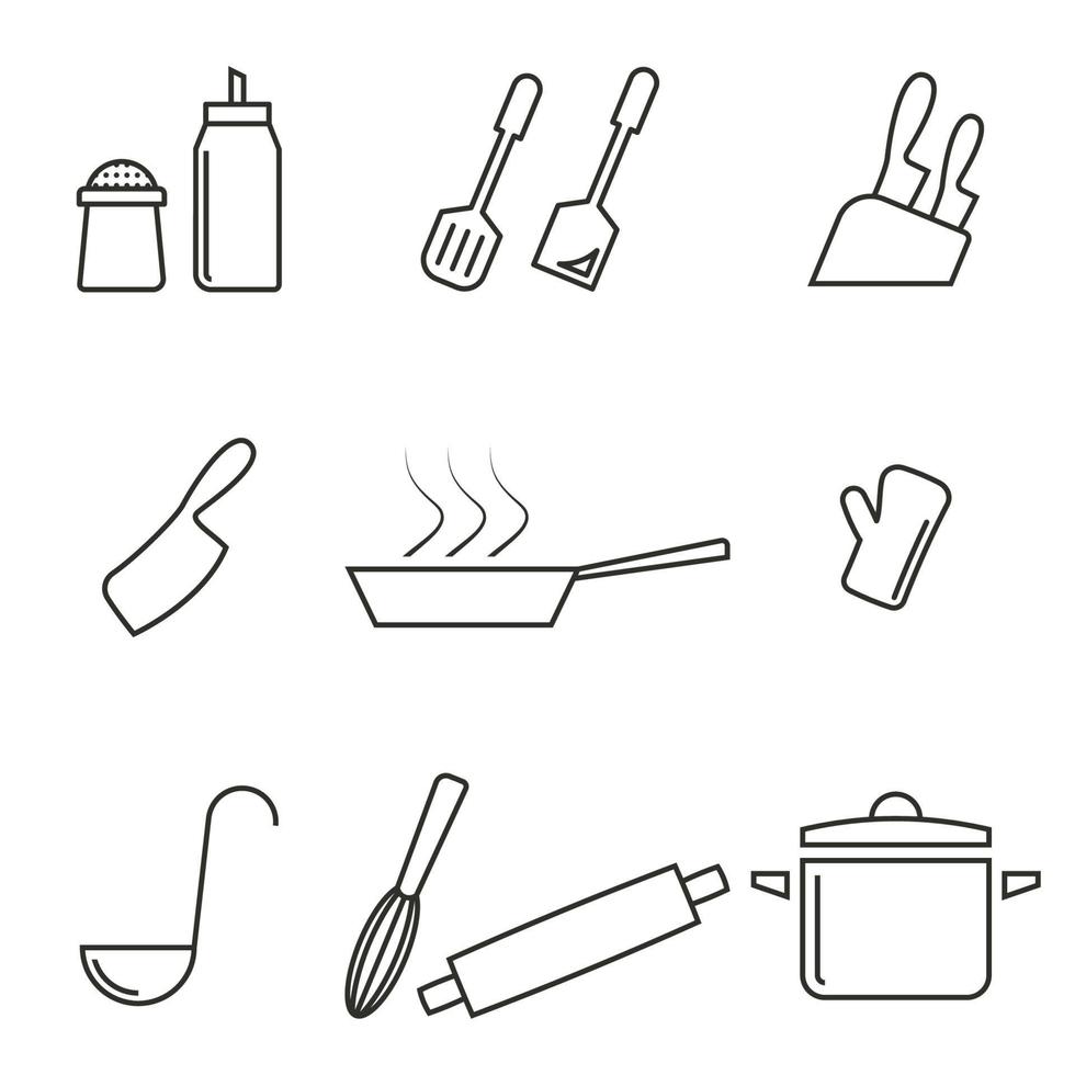 Vector illustration on the theme kitchen, cooking